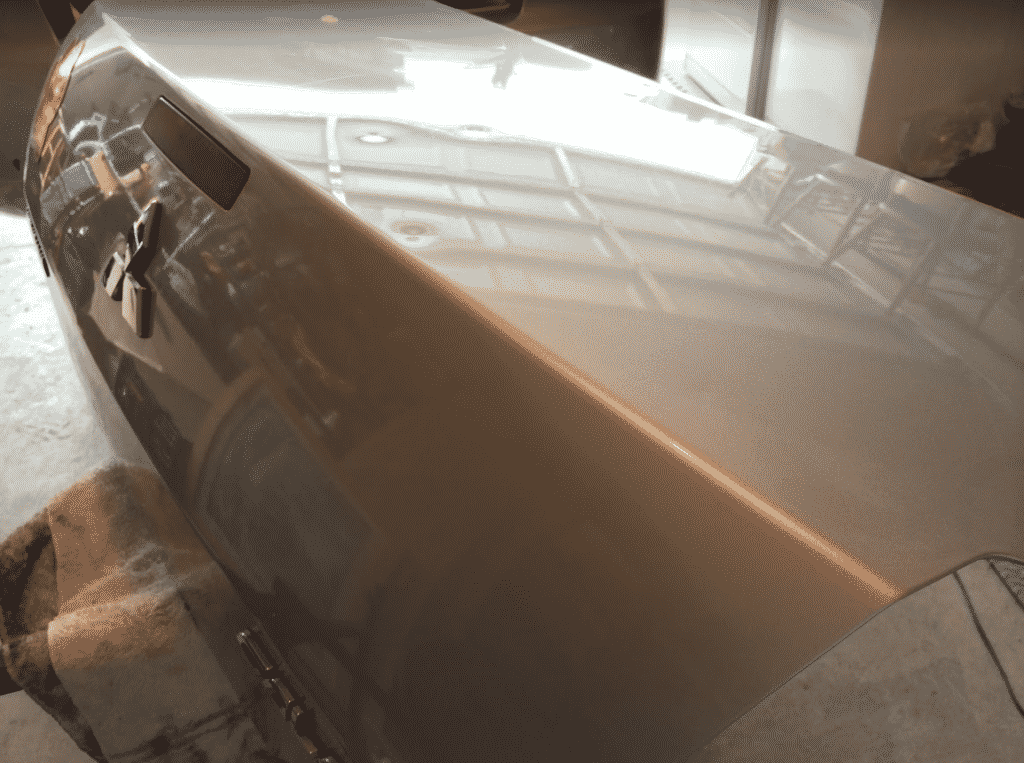 Mitsubishi Galant Trunk Deck Lid Before Dent Repair